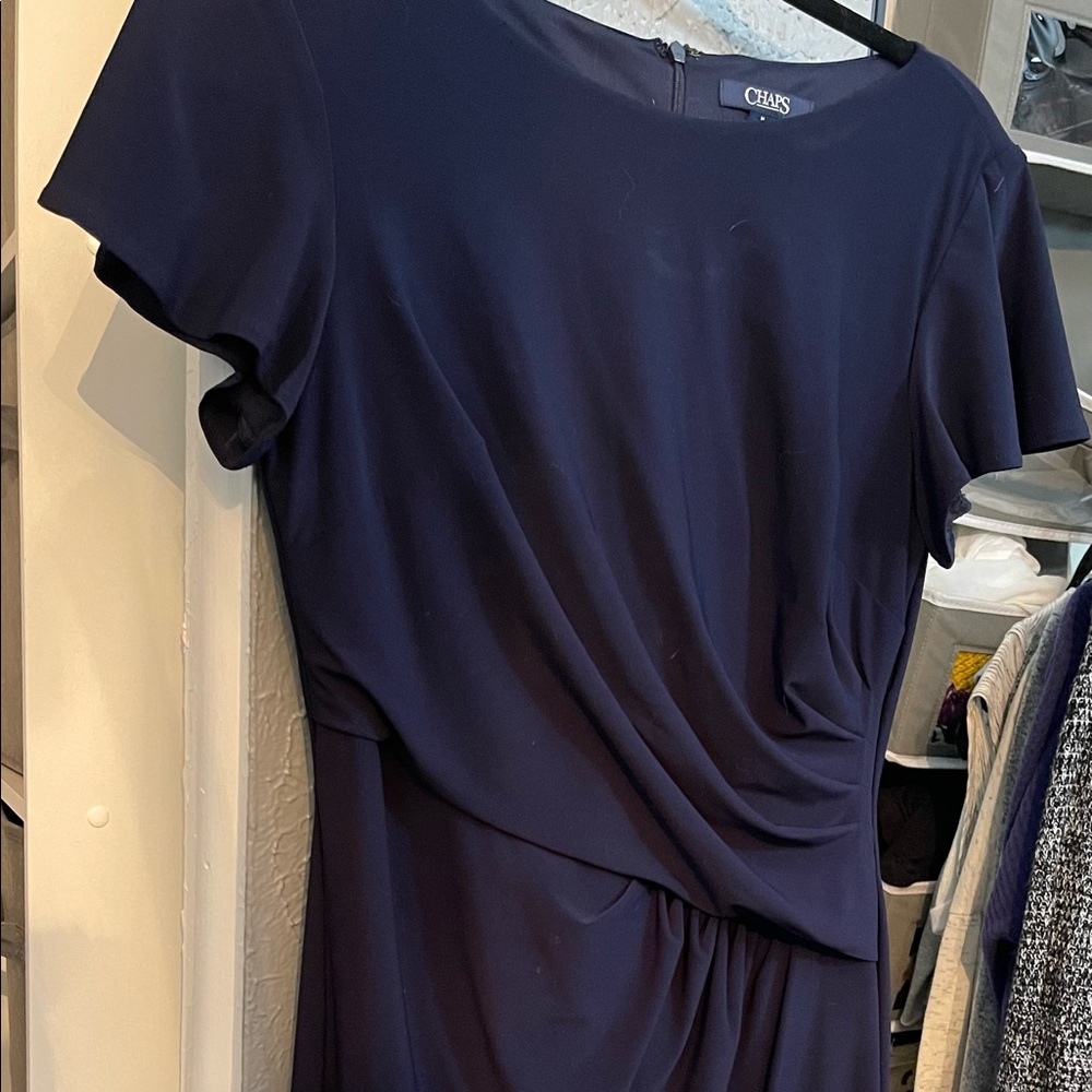 Navy Chaps side ruched dress